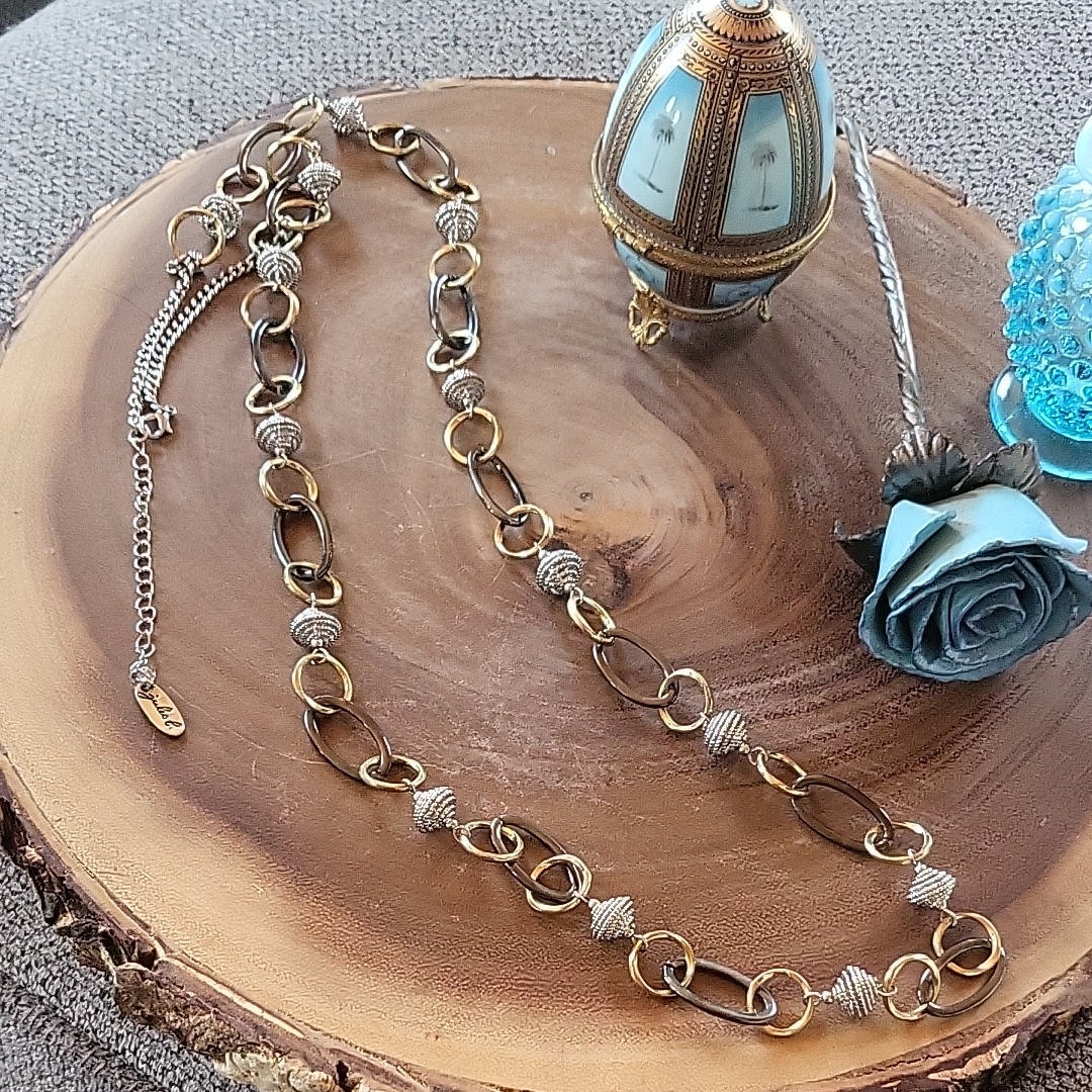 Elegant Jules B. Gold And Silver Chain Necklace